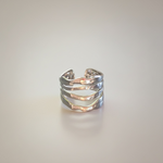 Load image into Gallery viewer, Silver adjustable wavy water ring stainless steel
