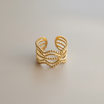 Load image into Gallery viewer, Adjustable stainless steel drop ring gold
