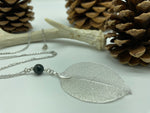 Load image into Gallery viewer, Real Leaf Necklace with Semi-Precious Stone (6 Options Available)
