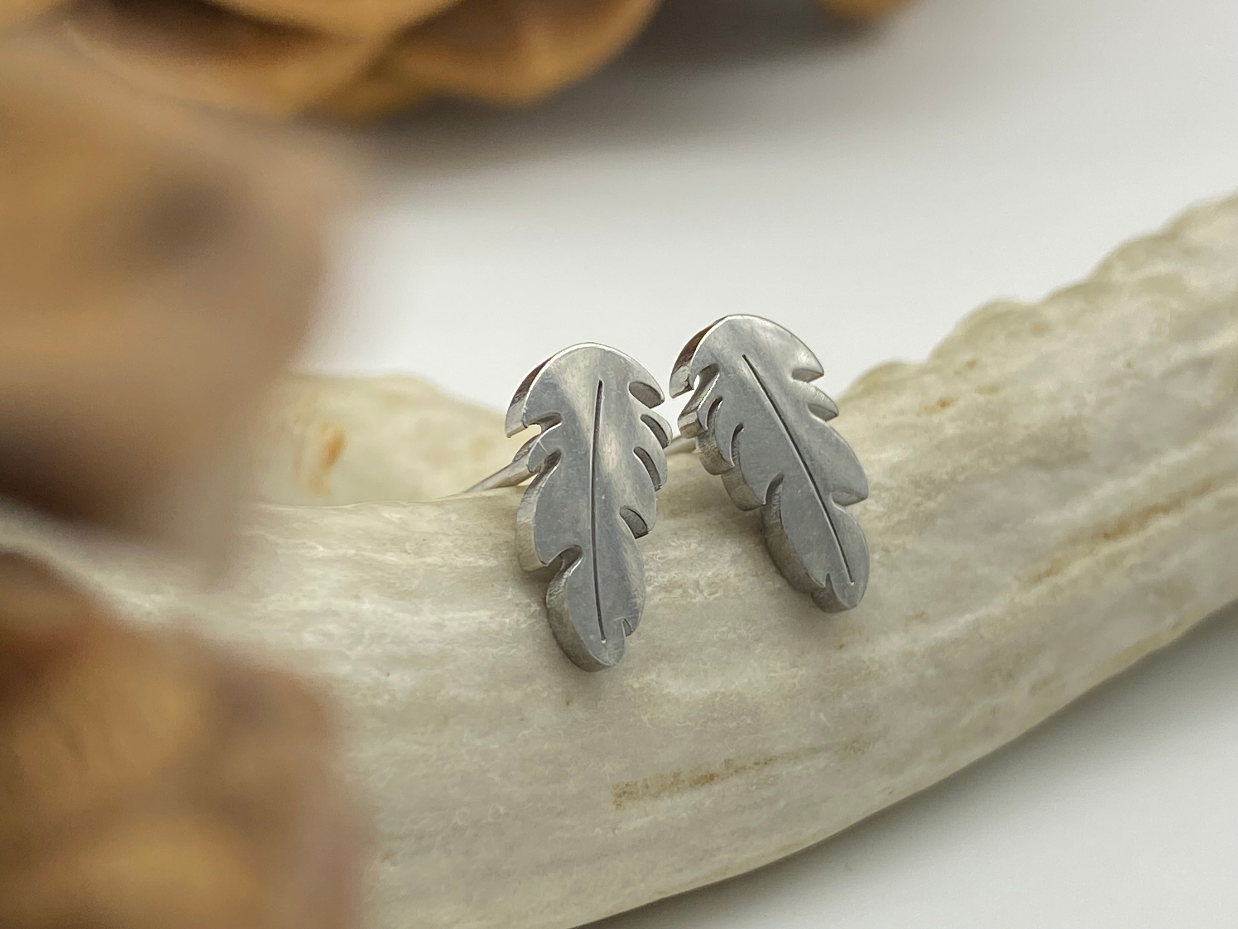 Tiny Feather Studs (3 Colors Available)