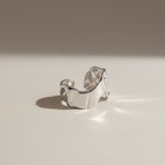 Load image into Gallery viewer, Adjustable melted silver stainless steel ring
