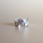 Load image into Gallery viewer, Adjustable melted silver stainless steel ring
