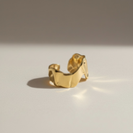 Load image into Gallery viewer, Adjustable melted gold stainless steel ring
