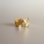 Load image into Gallery viewer, Adjustable melted gold stainless steel ring
