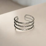 Load image into Gallery viewer, Stainless steel triple band Trinity ring silver 
