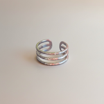 Load image into Gallery viewer, Adjustable, stainless steel triple band Trinity ring
