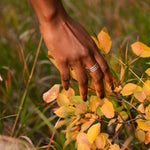 Load image into Gallery viewer, Stainless steel triple band Trinity ring on hand model 
