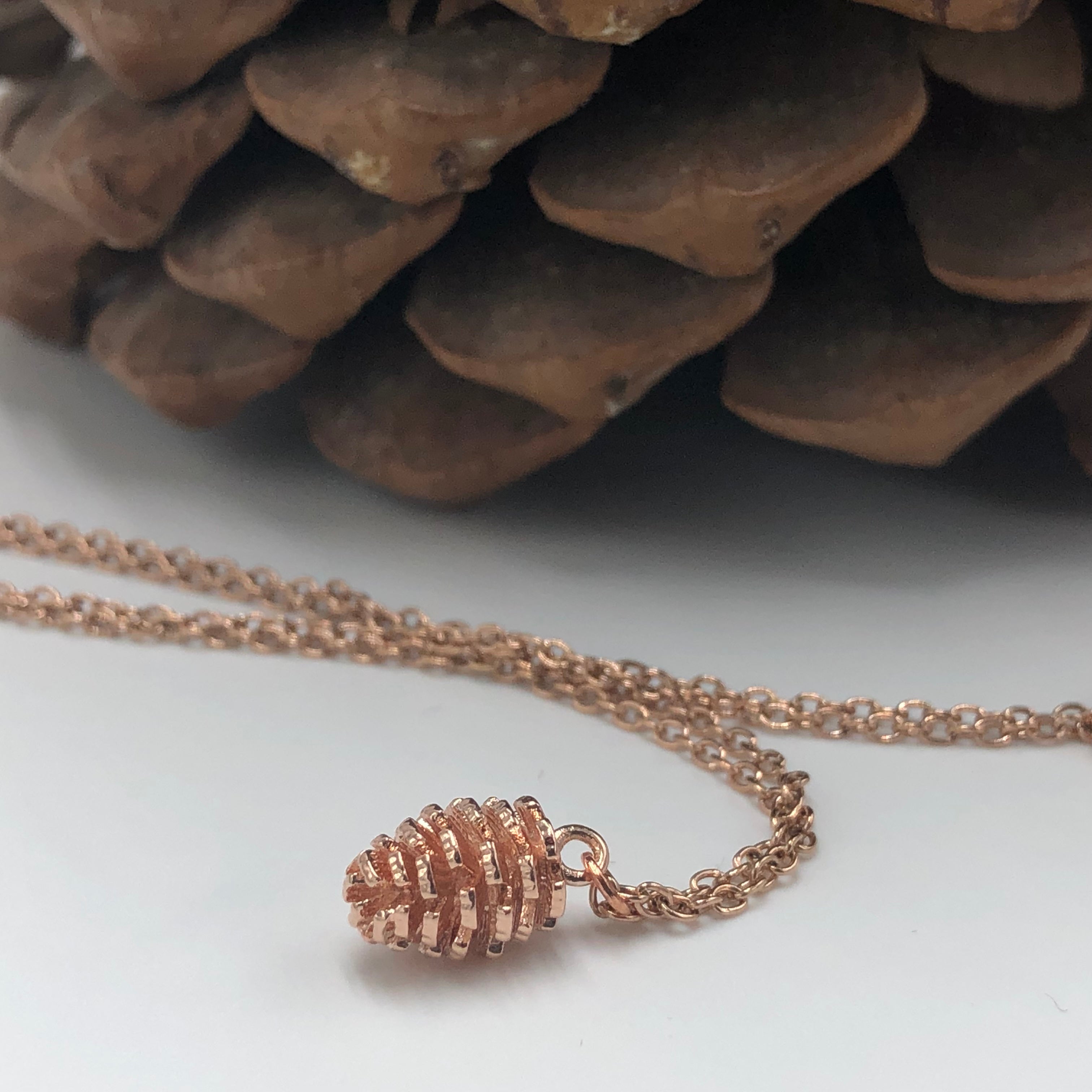 Dainty Pinecone Necklace  (3 Colors Available)