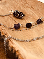 Load image into Gallery viewer, Silver Pinecone Pendant Necklace (5 Stone Options Available)
