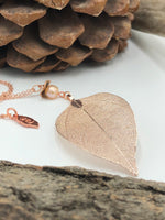 Load image into Gallery viewer, Rose Gold Real Leaf Necklace 
